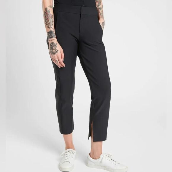 Athleta Stellar Crop Trouser Black Athleisure Comfy Travel Pant Size 6T | 6 Tall - Picture 9 of 14